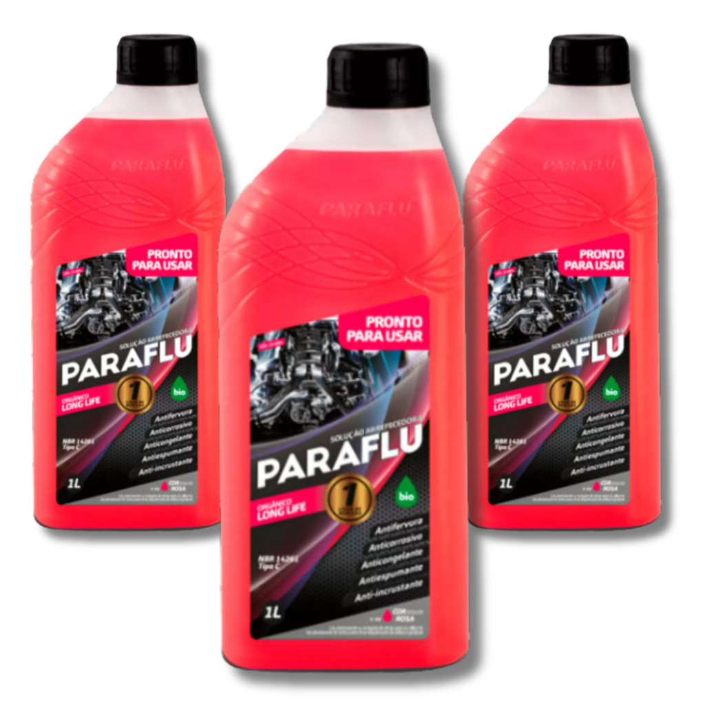 ADITIVO RADIADOR PARAFLU ROSA DE 1 LITRO ORIGINAL 3 UNIDADES