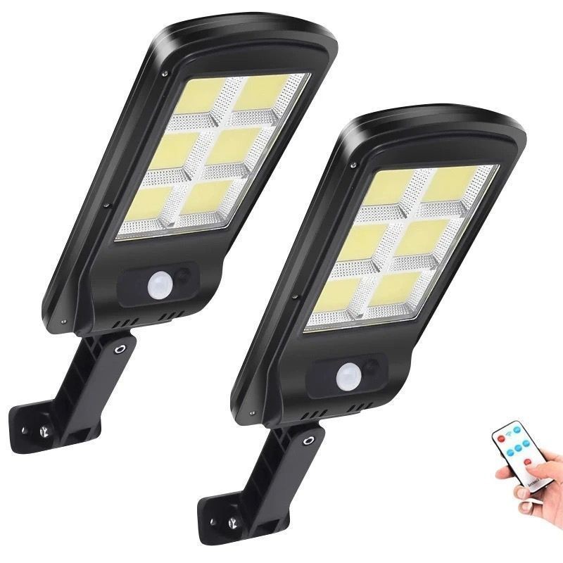 KIT 2 Luminária Refletor Solar De Parede Com Sensor de Movimento Led MDL001