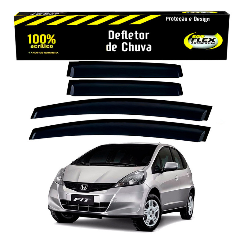 Jogo Calha Defletor Chuva Honda Fit 1.4 1.5 16v 2009 A 2014 em Oferta na Shopee