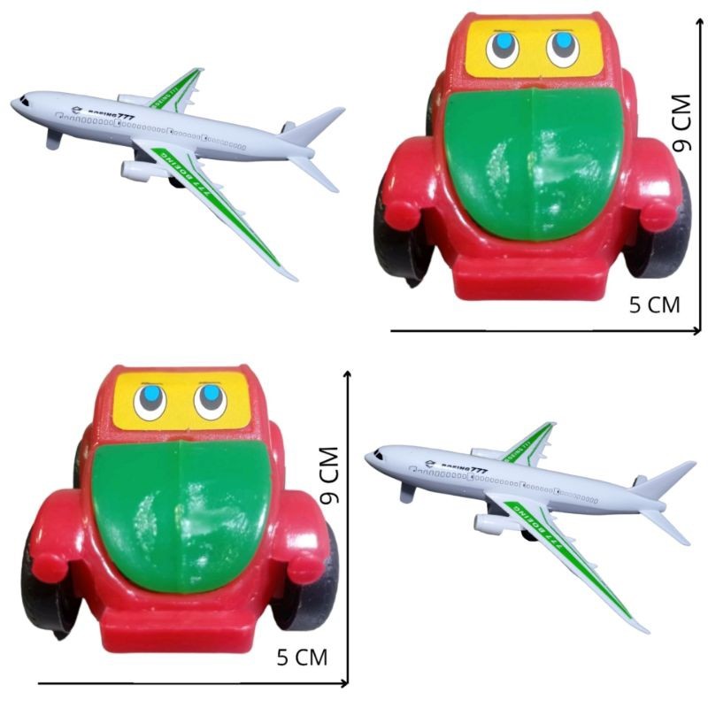 KIT 2 BRINQUEDOS SENDO 1 Avião À Fricção  19CM +FUSCA BOCÃO CARRINHO  BRINQUEDO INFANTIL