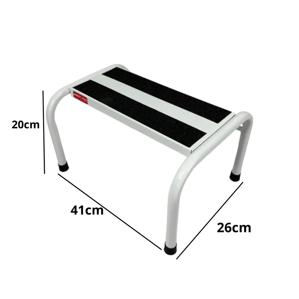 Escada Auxiliar Para Maca Um Degrau Branca Metálica Prática Segurança