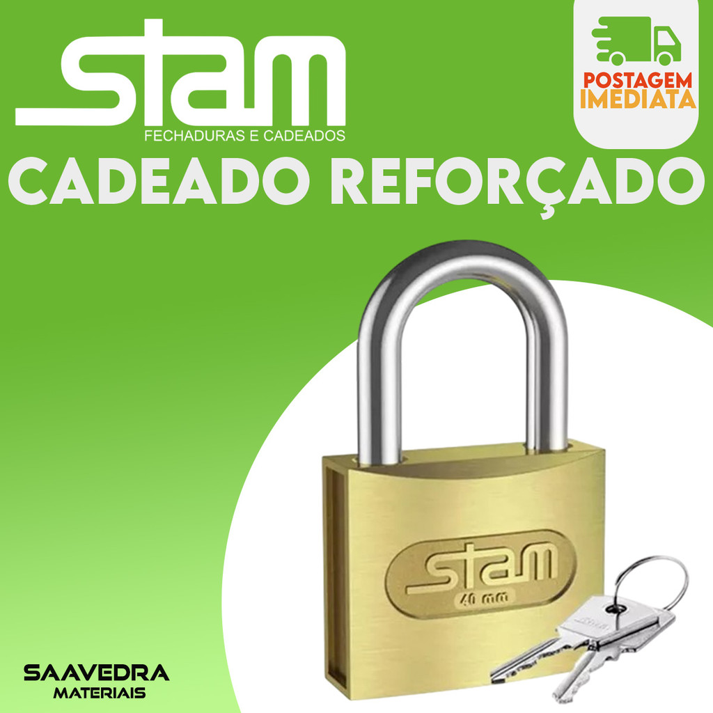 Kit 6 Cadeado Stam Original 20 25 30 35 40 45 e 50mm 60mm 70mm Linha Clássica ou de Segredo