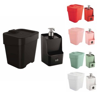 Kit 2 Peças Para Cozinha Com Dispenser Porta Detergente Quadrado E Lixeira De Pia UZ Envio Full