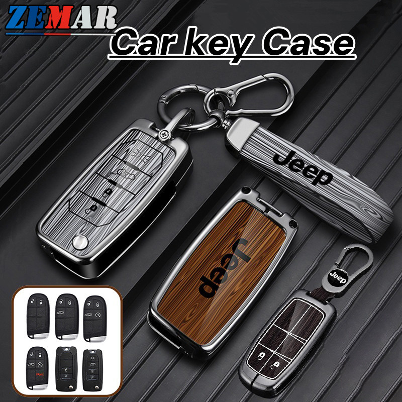 Jeep Textura De Madeira Capa Para Chave De Carro Em Liga De Zinco Inteligente Protetor De Fivela De Acessórios Renegade em Oferta na Shopee