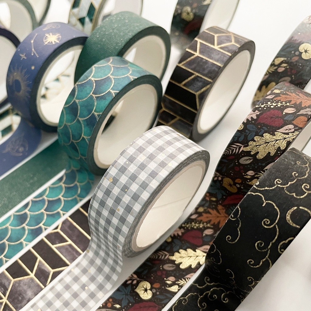 Conjunto De Fita Decorativa De Folha De Ouro Washi Vintage Estética DIY Art Adesiva Para Crianças Artesanato Bullet Jour