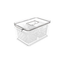 Organizador Pequeno com 2 Cestos 3,2L, Cor Cristal, linha Dry Coza em Oferta na Shopee