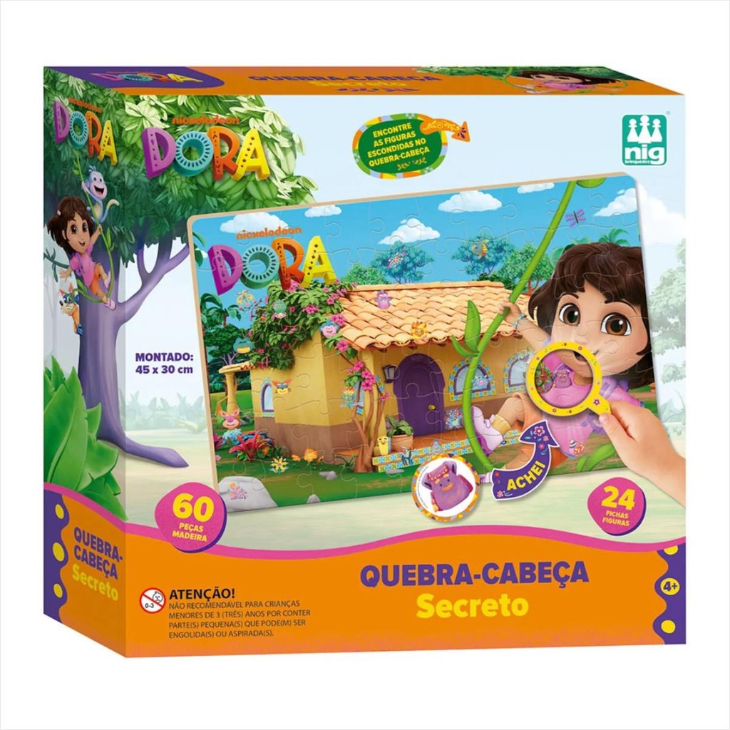 Quebra-Cabeça Dora Aventureira 60 Peças Madeira Educativo Nig