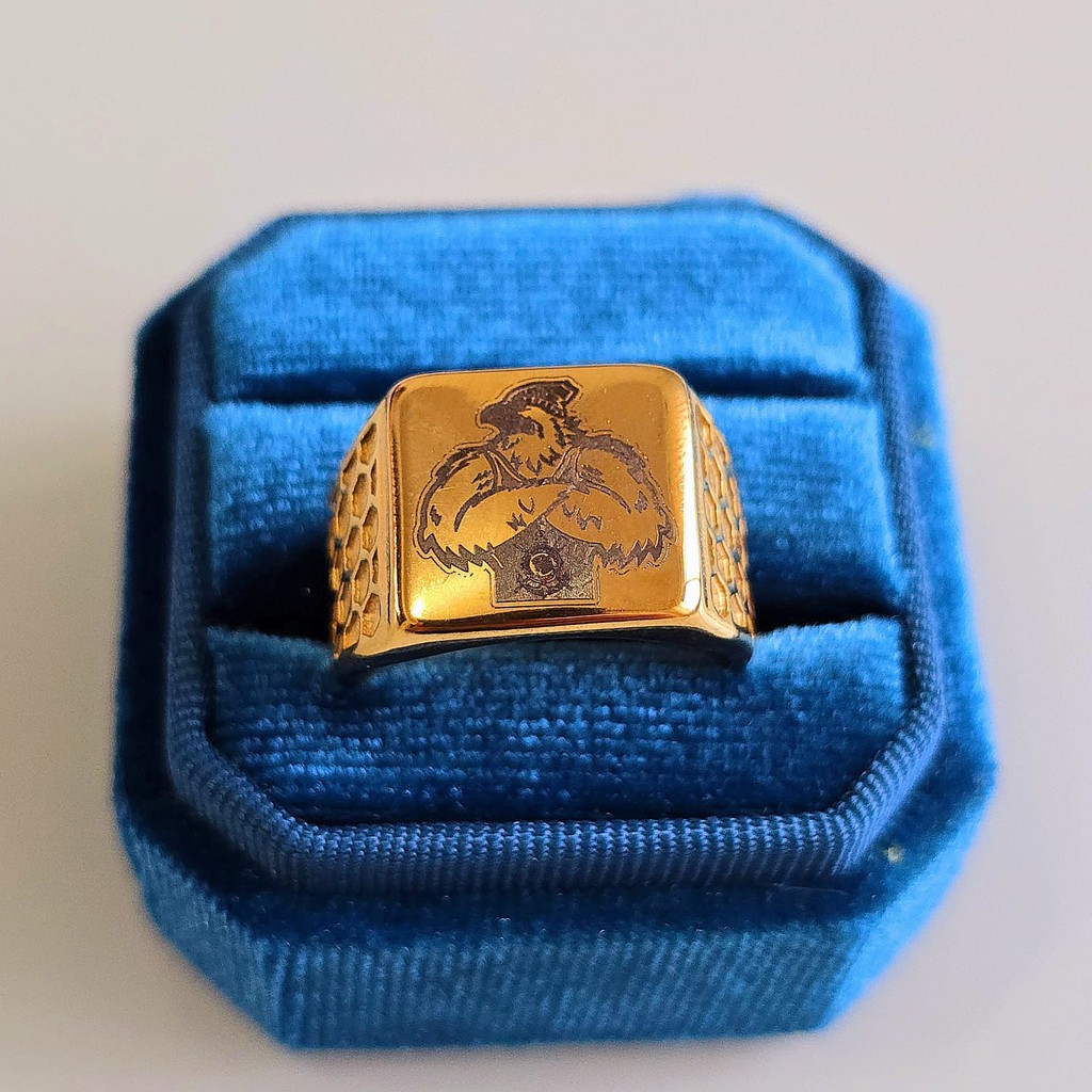 Anel time Corinthians timão  símbolo gavião banhado a ouro 18k + Gravação de nome