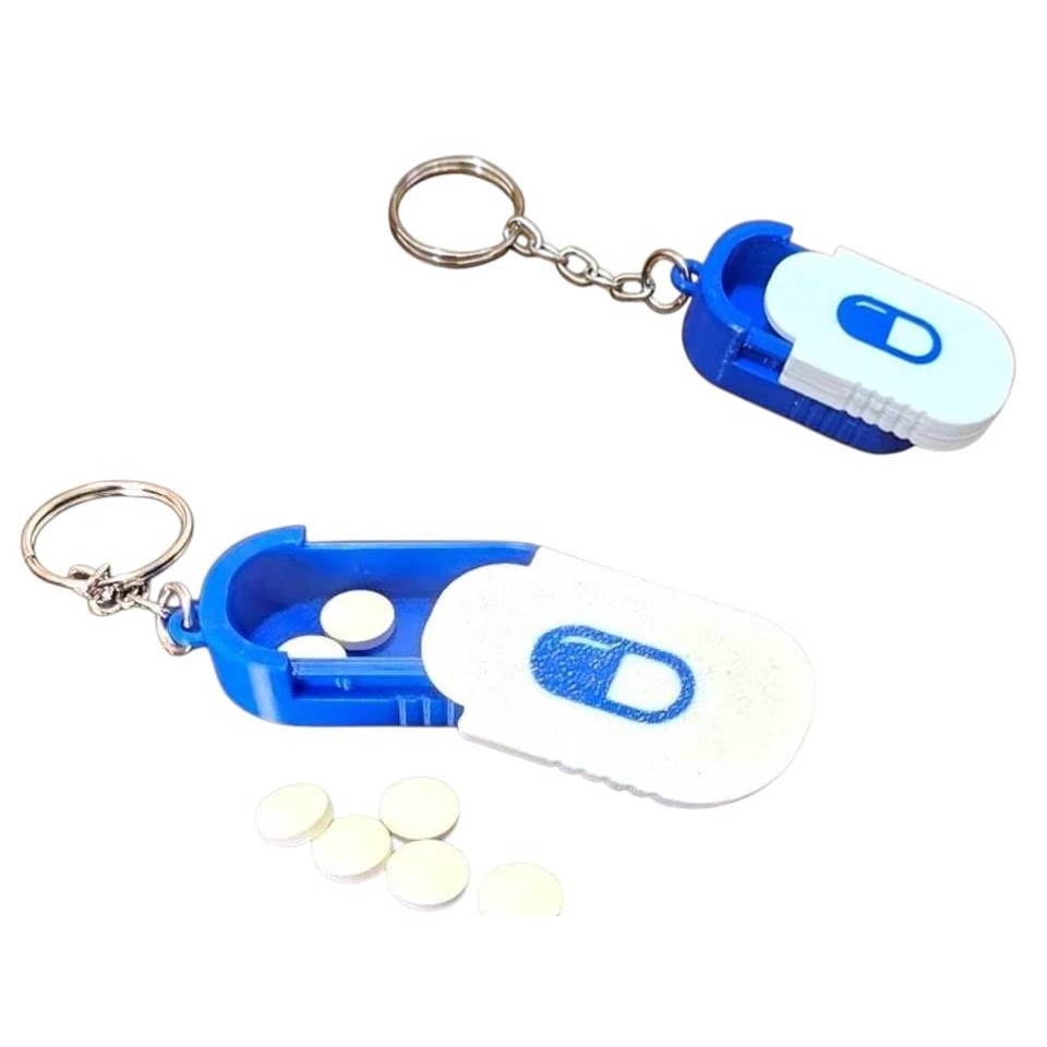 Porta Capsulas Comprimido com 2 Chaveiros Porta Remédio Medicamentos