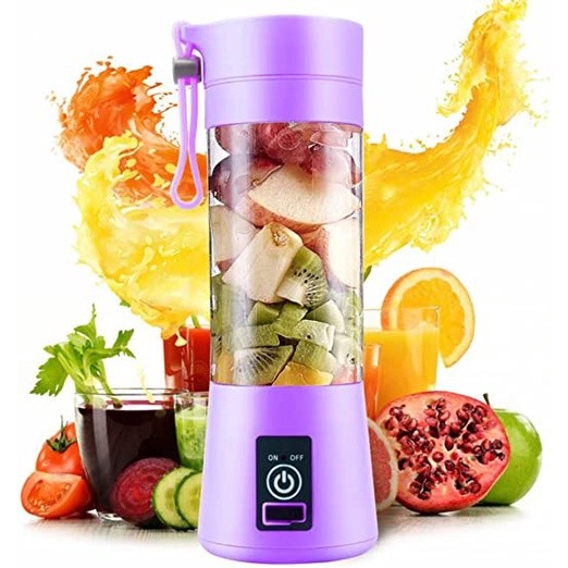 Liquidificador Mini Portátil para Shake – Equipado com 6 Lâminas e Cabo USB