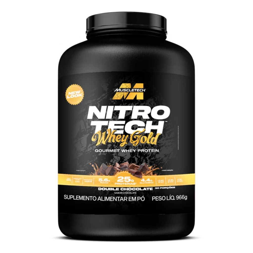 Whey Protein Nitro Tech Gold Pote 966g Muscletech Chocolate
