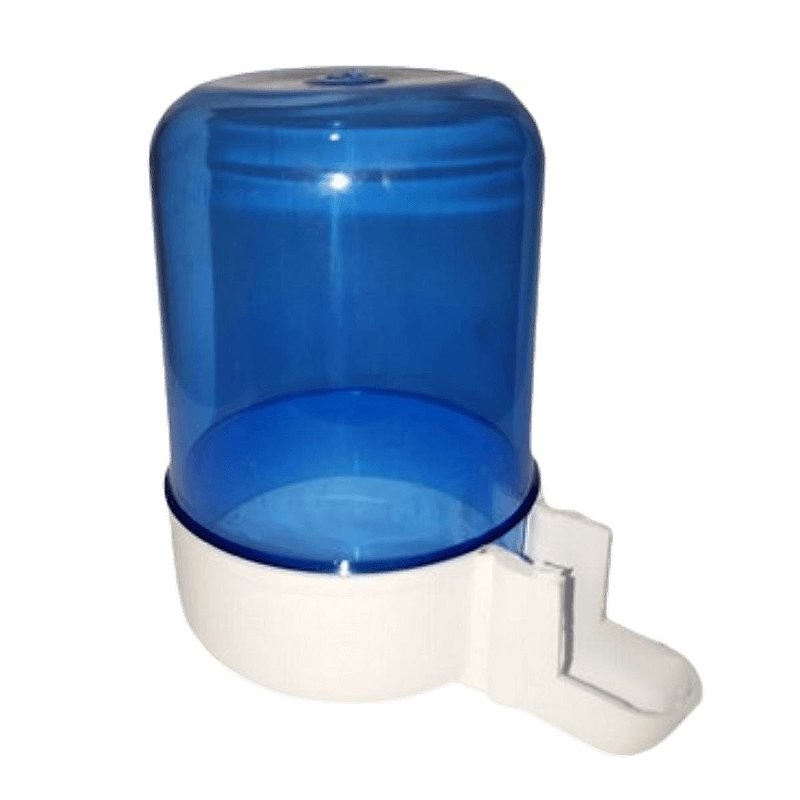 6 x Bebedouro Animalplast Grande 300ml - Malha Larga - Azul Com Base Branca