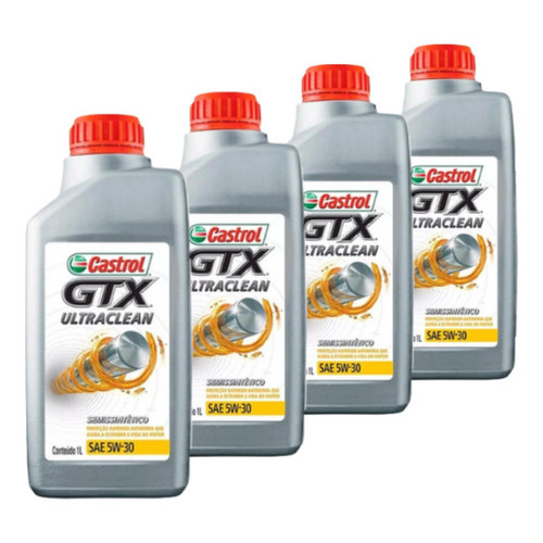 Kit 4 Lt Óleo Castrol Semissintético 5w30 Sn Gtx Ultraclean
