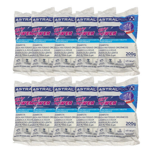 Kit 10 Tabletes De Cloro Pastilha 5 Em 1 Astralpool 200g em Oferta na Shopee