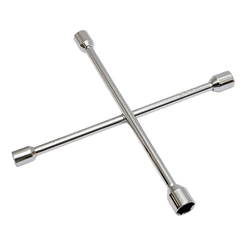 Chave de Roda em Cruz Profissional 17 19 21 23mm Aço Carbono Cromado 35,5cm Universal