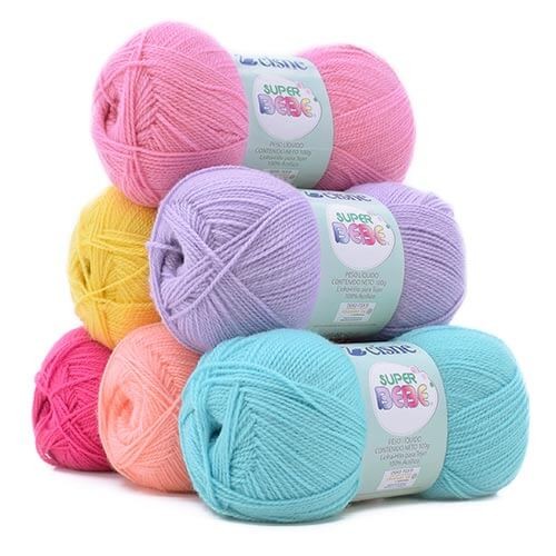 Novelo de Lã Super Bebê 100g Tex 214 Antialérgico 108 metros em Oferta na Shopee