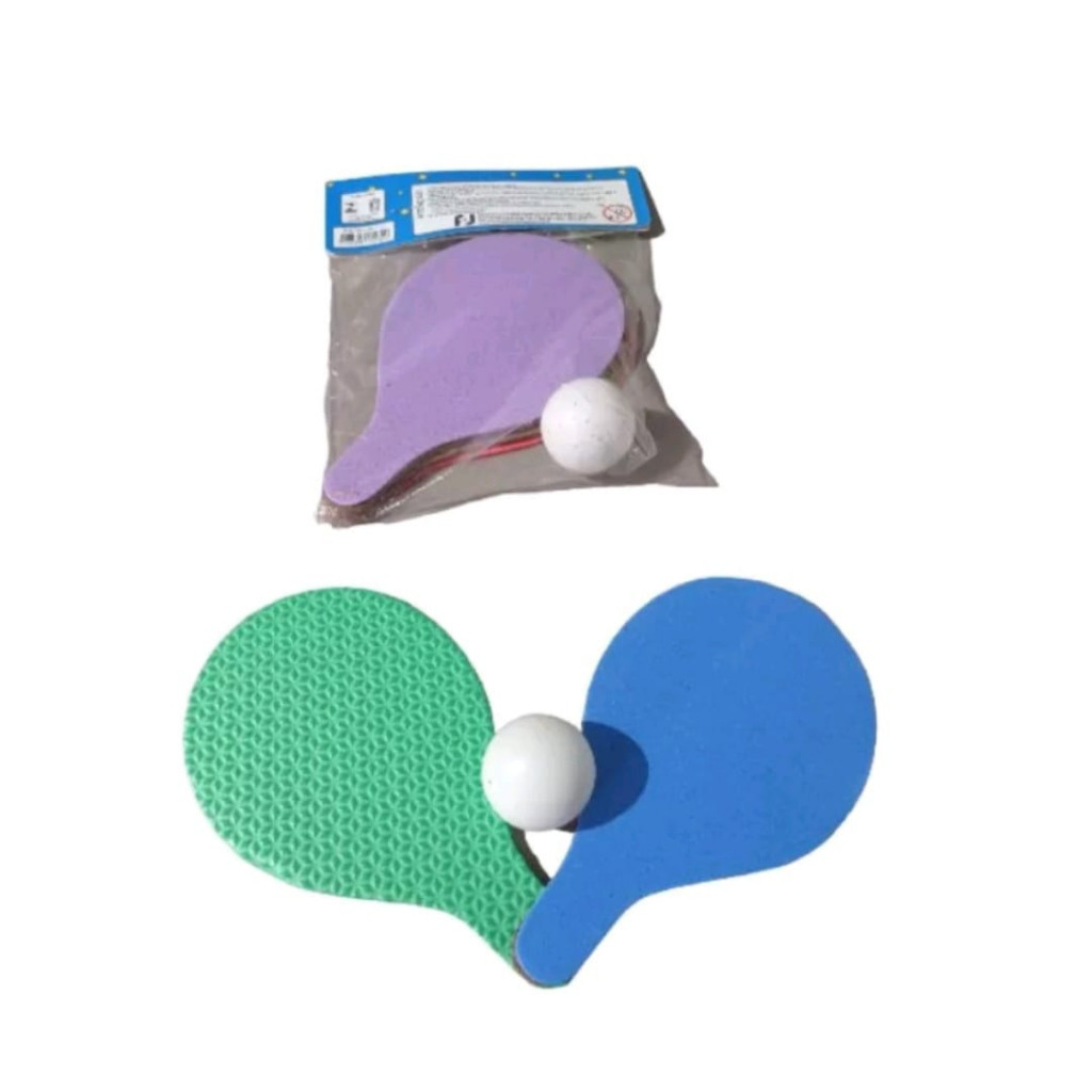KIT 3  Pares de mini  Raquetes e 3 bolinha em MDF