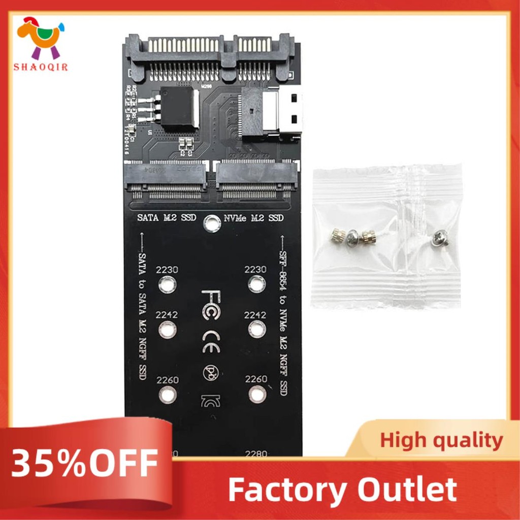 Adaptador SSD M2 M . 2 SATA Ngff Para + M2 NVME SFF-8654 Conversor Placa De Expansão M2