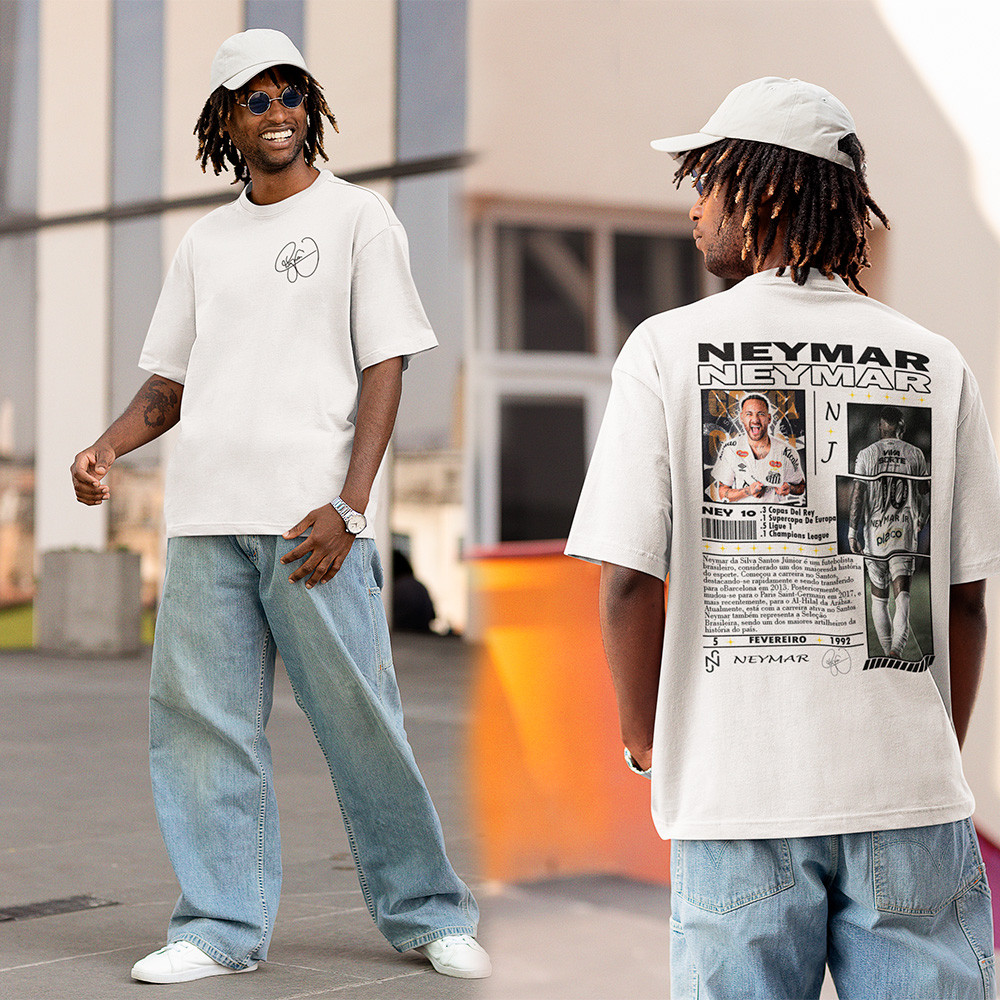Camiseta Menino Ney Futebol Assinatura Unissex Exclusiva Neymar Junior Camisa Blusa 100% Algodão Qualidade Premium