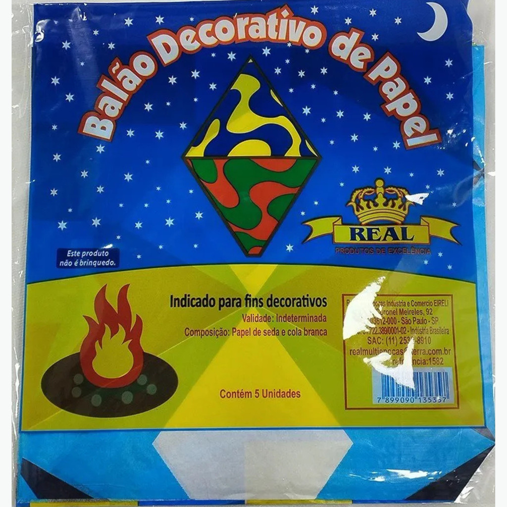 Balão Decorativo Junino Seda Pequeno Real Seda - 5 Unidades - Home & Living
