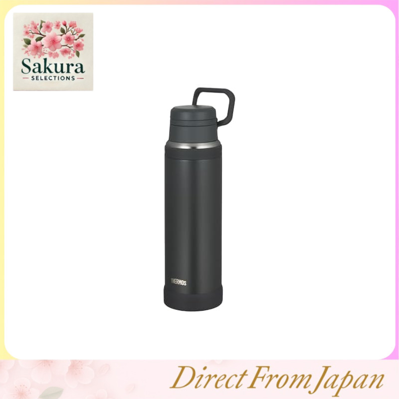 【With Handle, Insulation for Hot and Cold, Dishwasher Safe】 Thermos Vacuum Insulated Bottle 1L in Charcoal, Convenient Carry Loop for Easy Transport, Smooth Drinking Fluid Tech Design JOY-1000 CHL