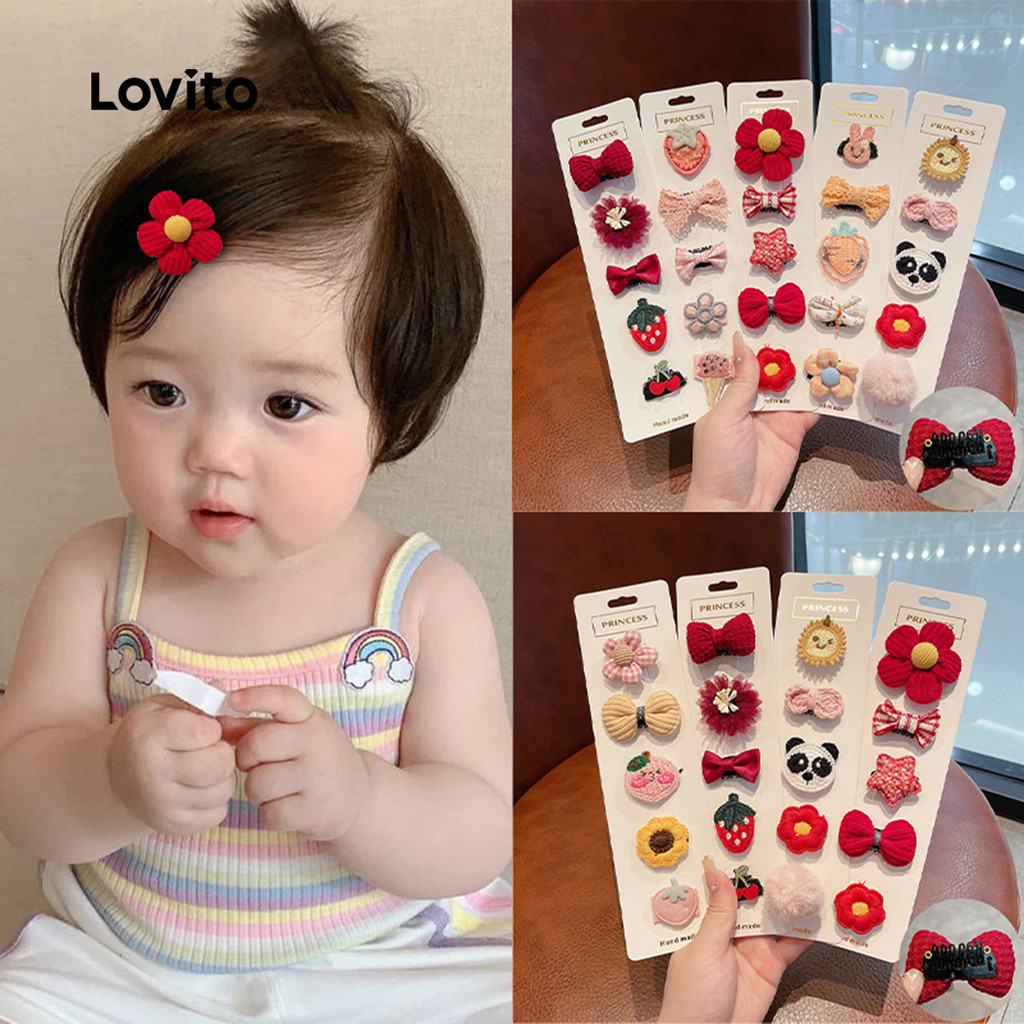 Lovito Grampos De Cabelo Casuais De Cor Macaron De Desenho Animado Para Bebês E Crianças LCS099134 em Oferta na Shopee