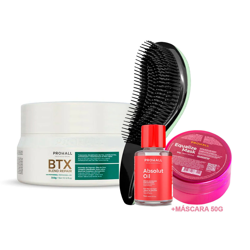 Blend Repair Btx Prohall 300g +Óleo7ml +Equalize 50g +Escova em Oferta na Shopee