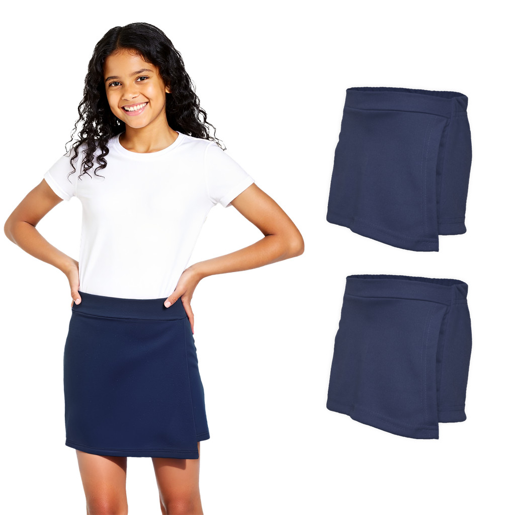 Kit 2 Short Saia Juvenil Helanca Azul Marinho em Oferta na Shopee