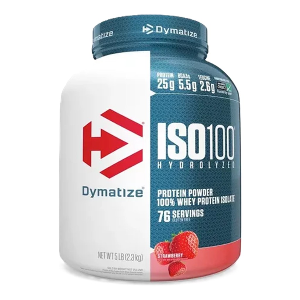 ISO100 Whey Isolado Hidrolisado Dymatize 2,3kgs Morango