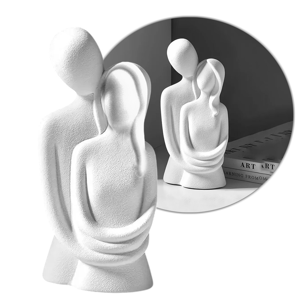 Escultura Casal Se Abraçando em Gesso para Artesanato DIY Decoração para Sala Quarto Escritório em Oferta na Shopee