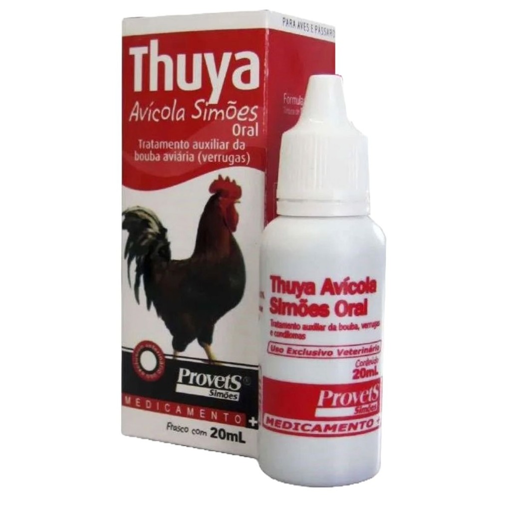 THUYA AVÍCOLA SIMÕES 20ML VERUGAS PELOTAS BOLBA DAS AVES