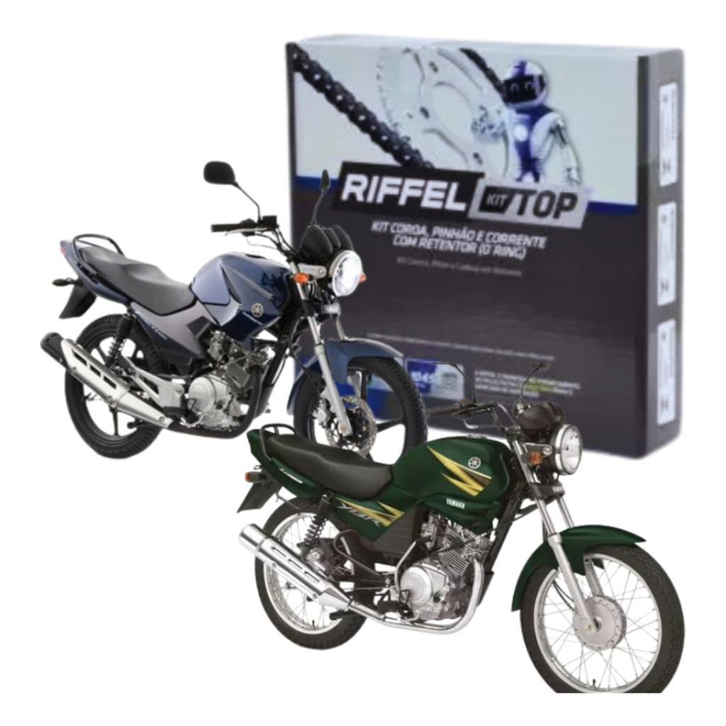 Kit Relação Tração Transmissão Com Retentor YBR Factor 125 2000 a 2016 Original Riffel