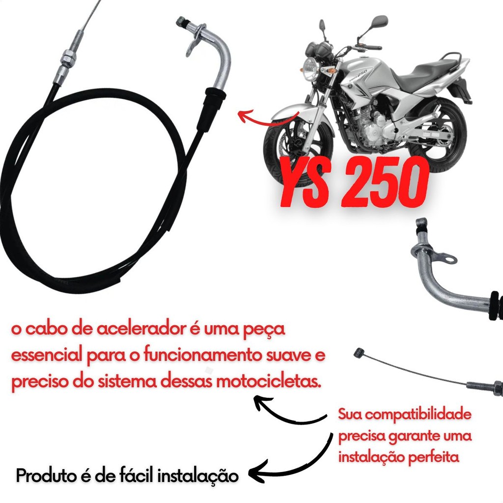 Cabo De Acelerador Yamaha Fazer 250 Ys 2011 Até 2017 Tipo A — imagem 2 de 2