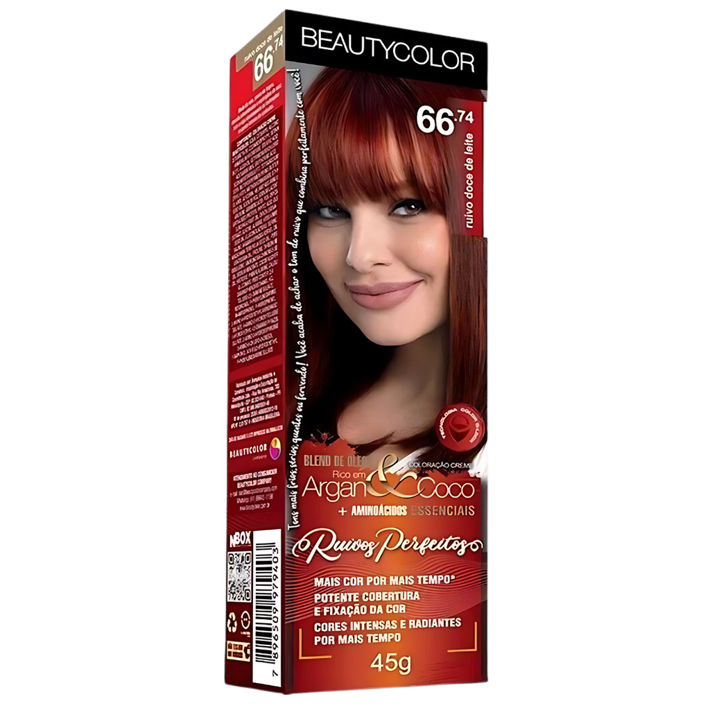Coloração Ruivo Doce de Leite 45g 66.74 - Beauty Color