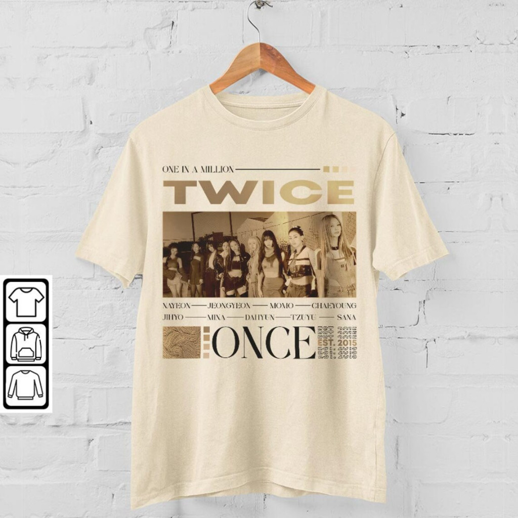 Blusa Unissex T-shirt Tecido Algodão Confortavel Camiseta Estampa Banda Coreana de Kpop Twice