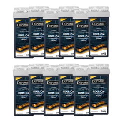 Kit 12 Ceras Roll-on Depilatória Lama Negra Refil Depimiel