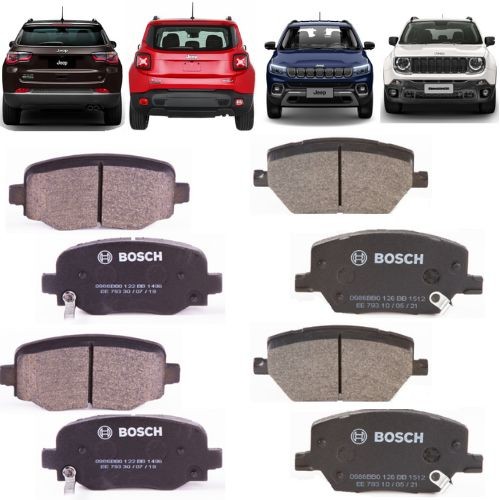 Pastilha de Freio Dianteira e Traseira Compass Renegade 2015 2016 2017 2018 2019 2020 a 2026 Bosch