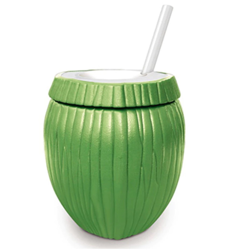 Copos Coco Verde Com Canudo 0,85L - Injetemp