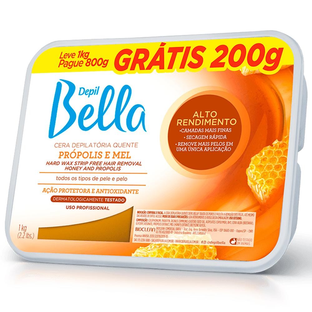 Depil Bella Cera Depilatória em Barra Própolis e Mel Ação Protetora e Antioxidante 1kg