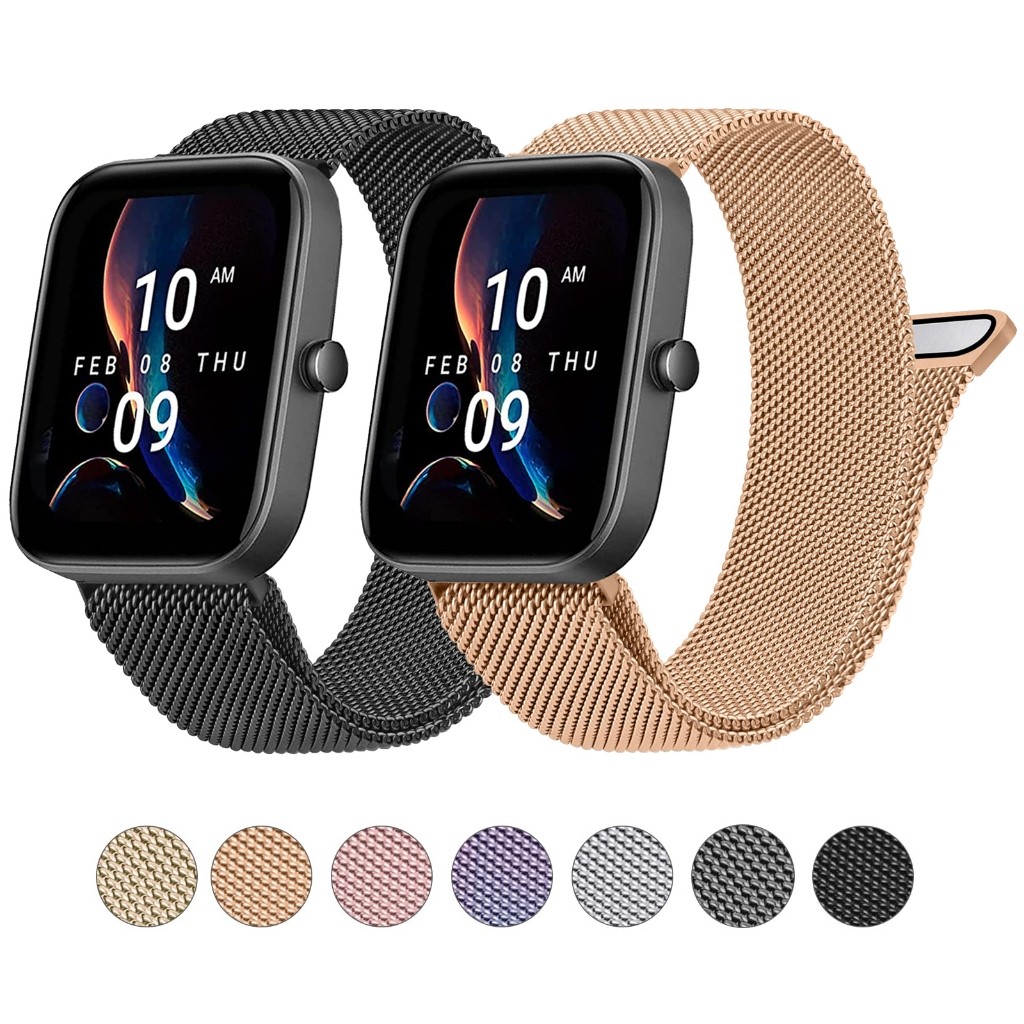 Pulseira de 20mm Metal Aço para Amazfit GTS 4/4Mini/GTS 3/GTS 2 Mini/Bip U/ Bip U Pro/GTS 2E/GTR Mini/GTR 42mm Milanese