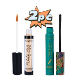 KIT Corretivo Flawless Naked Ruby Rose Hb-8080 + Máscara Para Cílios Trópico - Ruby Rose