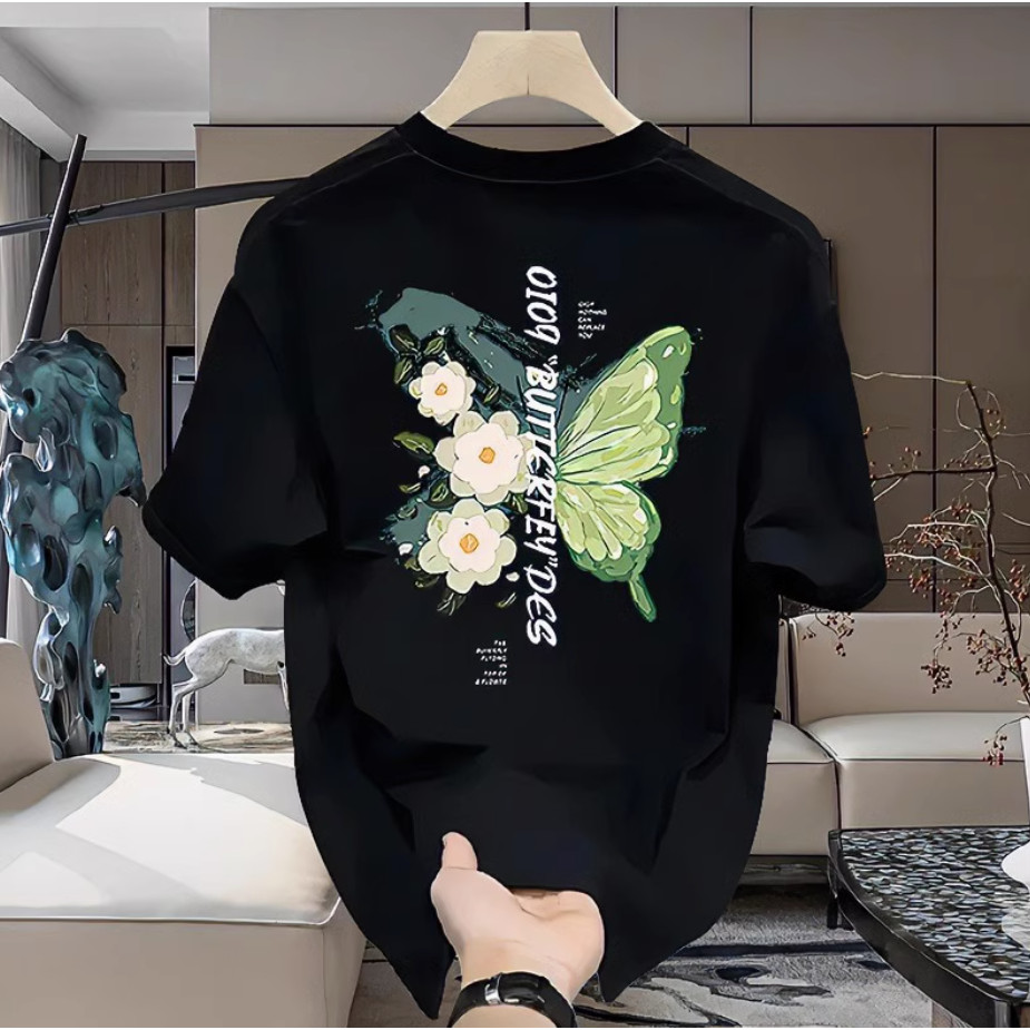 Camiseta masculina confortável, tecido macio, cuidado com a pele Ajuste de tamanho grande Camisetas Oversized Streetwear