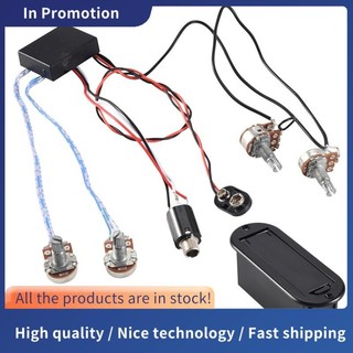 2 Bandas Ativo Baixo Guitarra EQ Equalizador Pré-Amplificador Circuito Captador Preto
