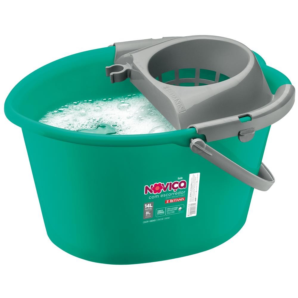 Balde Plástico com Escorredor 14L Noviça Bettanin em Oferta na Shopee