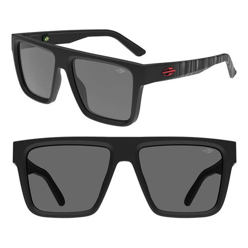 Oculos Solar Mormaii Doha Preto Fosco Rajado/cinza Lt. Cinza