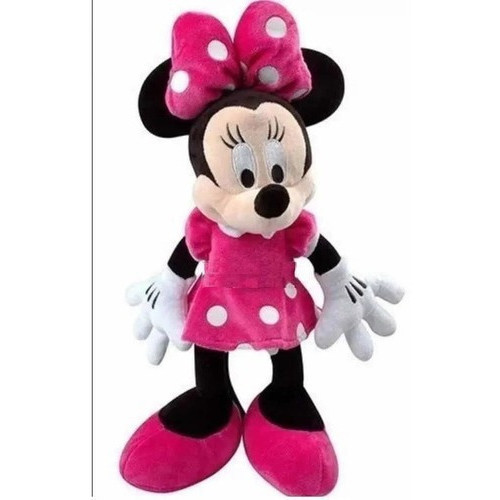 Boneca De Pelucia Minnie Laço Rosa Musical Menina Tam:30cm