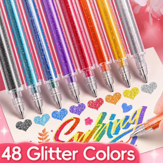 8/12/18/24/36/48 Cores Canetas De Gelatina 3D , Gel Retráteis Com Glitter Escrita Para Desenho De Colorir Artístico em Oferta na Shopee
