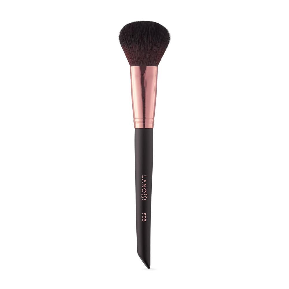 Pincel de Maquiagem para Pó Facial Rosé Black F03 Lanossi - Beauty
