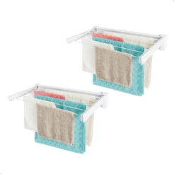 Kit Varal de Parede Retrátil Branco 2 Unidades