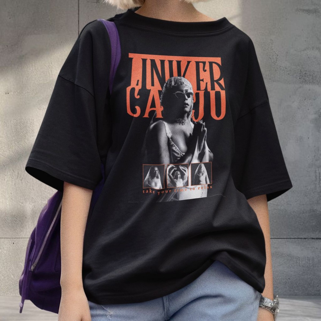 Camiseta Liniker Caju Musica Cantora Camisa Unissex 100% Algodão Blusa Estampa Take Your Time To Relax